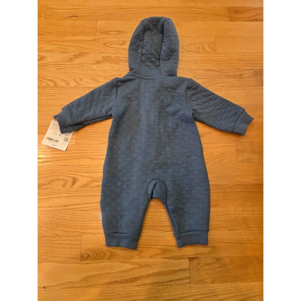 NWT Carters Little Planet Organic Cotton Quilted One Piece Zipper Hooded Baby 3m